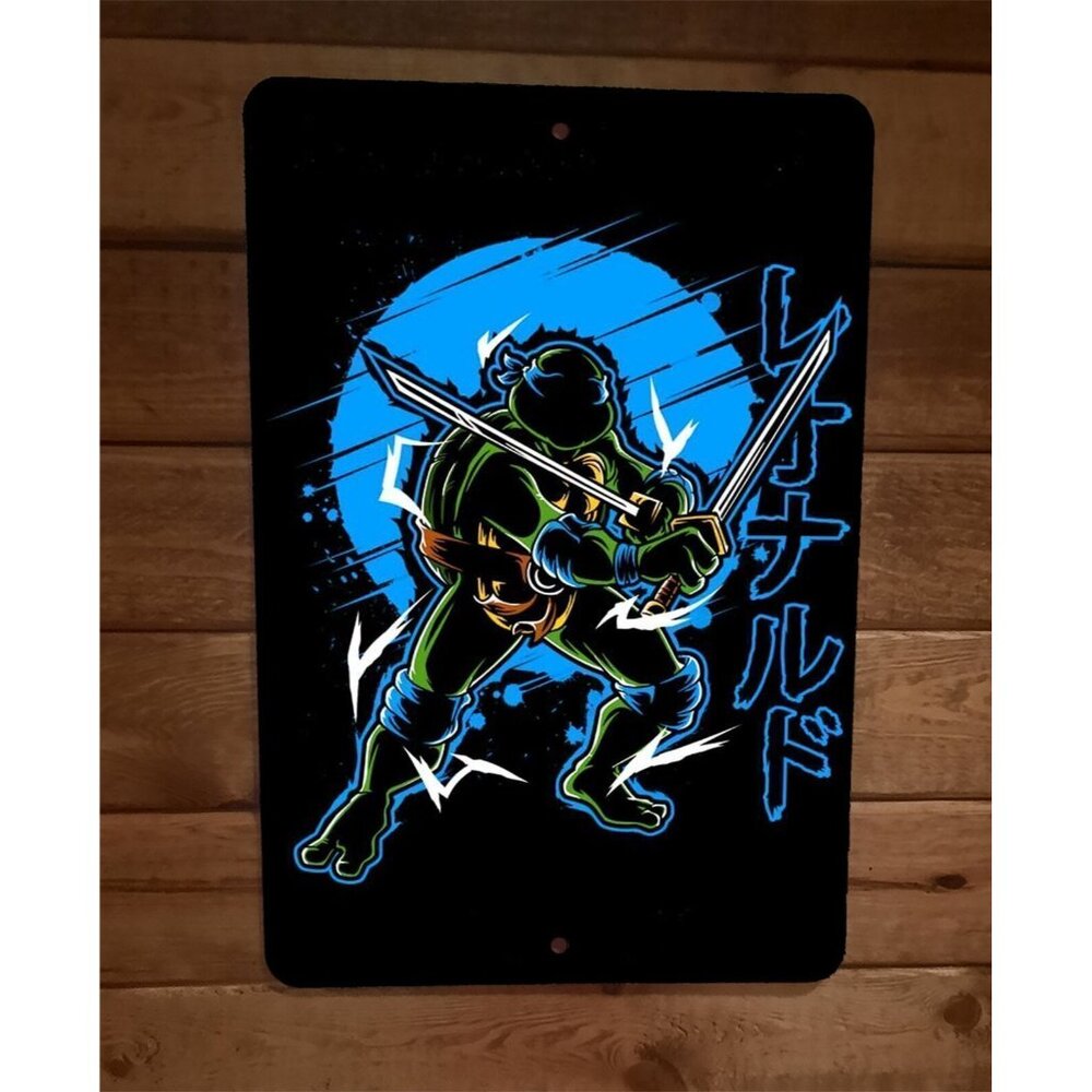 Blue Mutant Leonardo TMNT Ninja‎ Turtle 8x12 Metal Wall Sign Poster